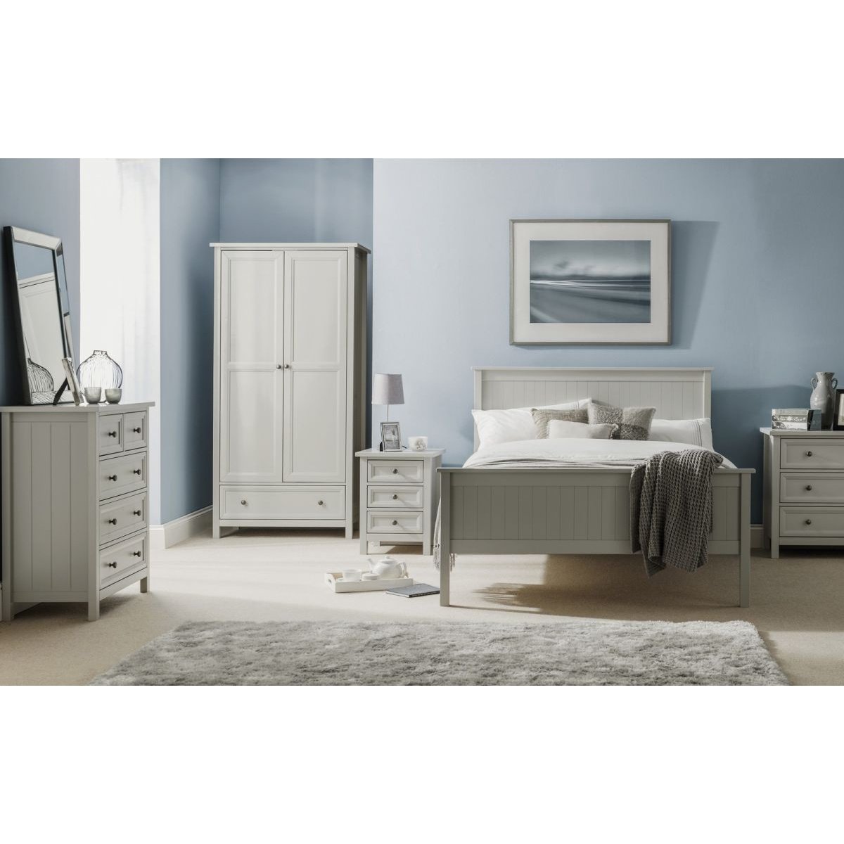 Maine 2 Door Combination Wardrobe - Dove Grey
