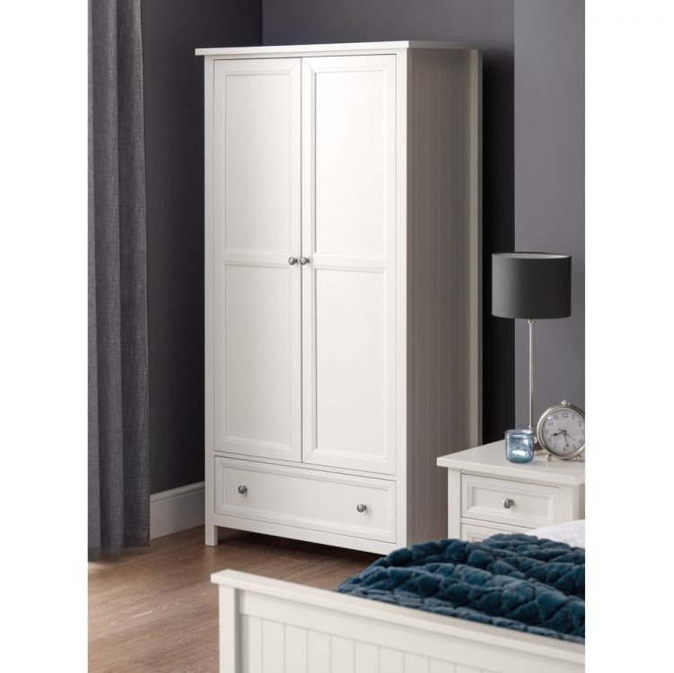Maine 2 Door Combination Wardrobe - Surf White