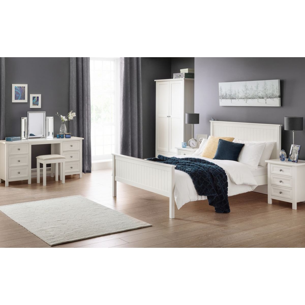 Maine 3+2 Drawer Chest - Surf White
