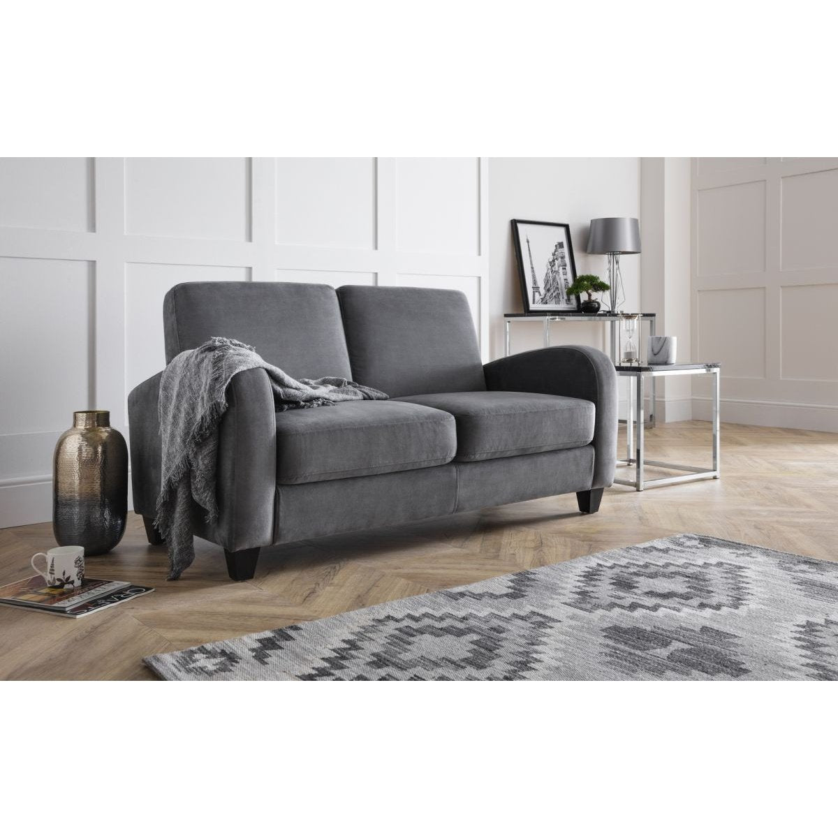 Vivo 2 Seater Sofa in Dusk Grey Chenille