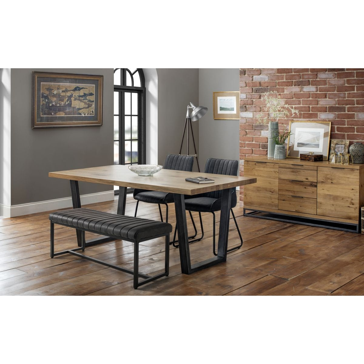 Brooklyn & Soho Dining Set - Bench & 2 Chairs