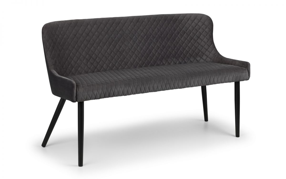 Como & Luxe Grey Dining Set (2 Chairs & Bench)