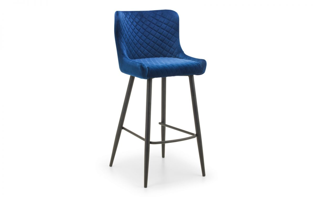 Grafton Bar Table & 4 Luxe Blue Bar Stools