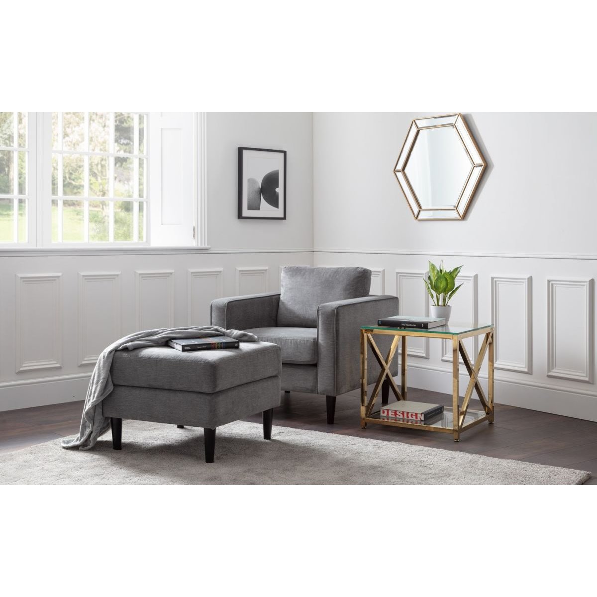 Hayward Armchair - Grey Chenille