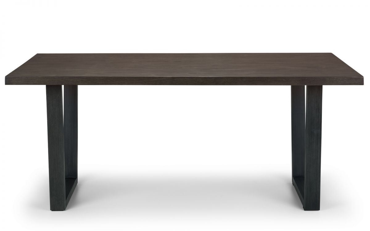 Brooklyn Dining Table Dark Oak, Bench & 4 Charcoal Chairs