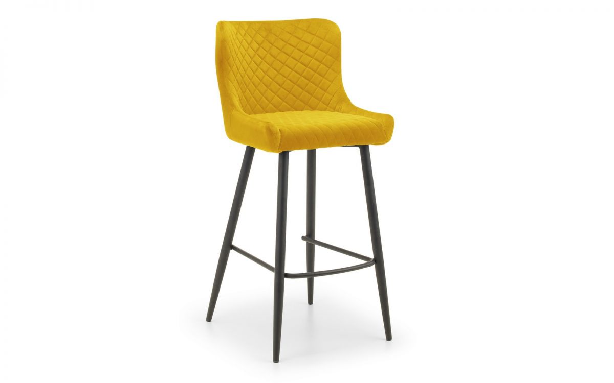 Grafton Bar Table & 4 Luxe Mustard Bar Stools