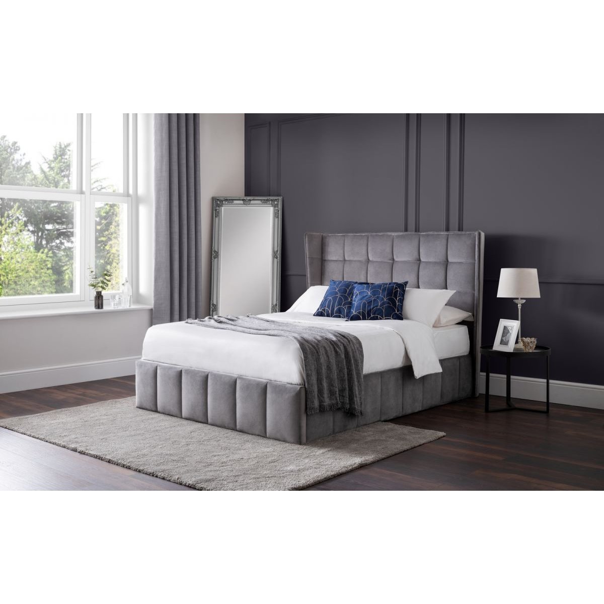 Gatsby Storage Ottoman Bed - Light Grey