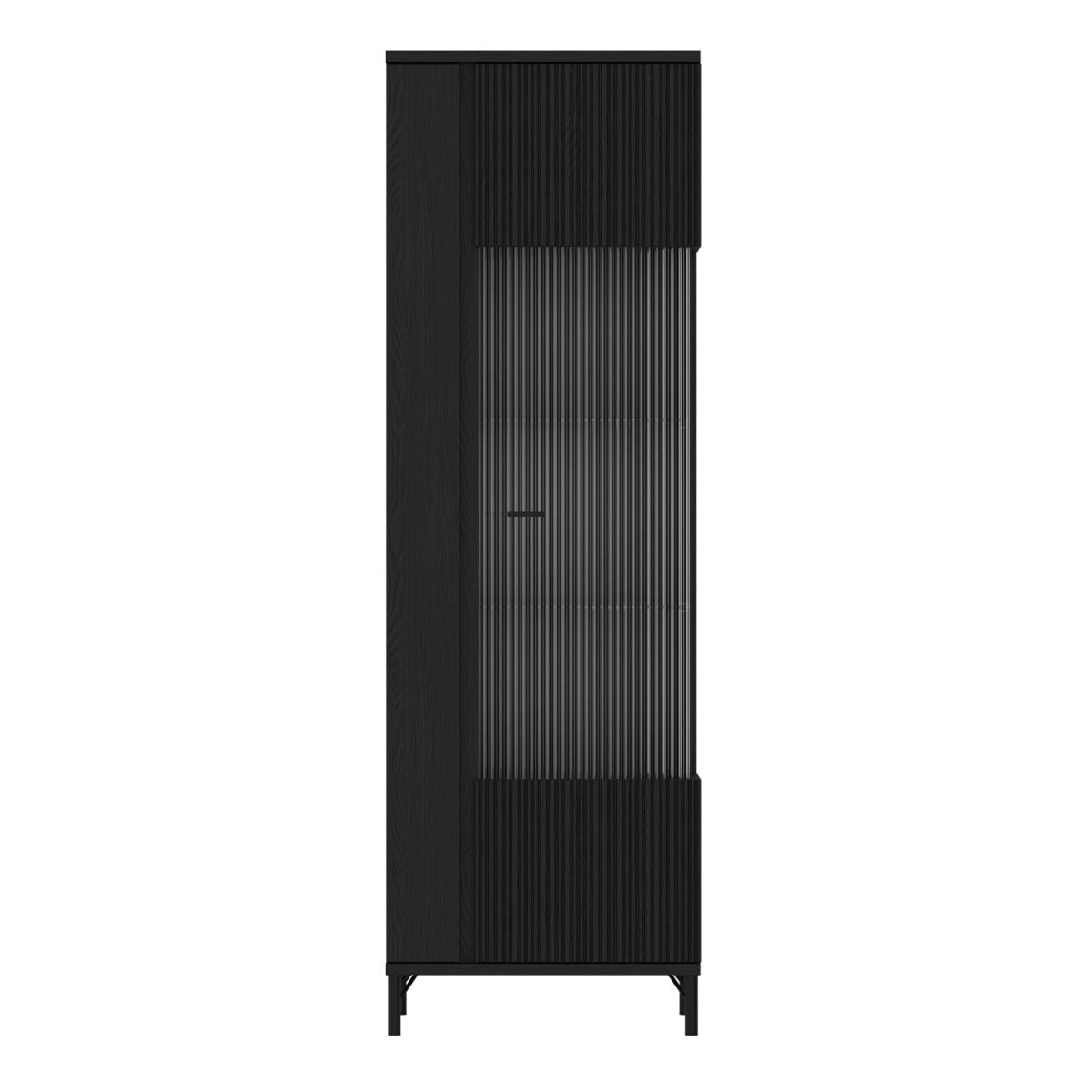 Lusaka Display Cabinet 1 Door in Black Graphite