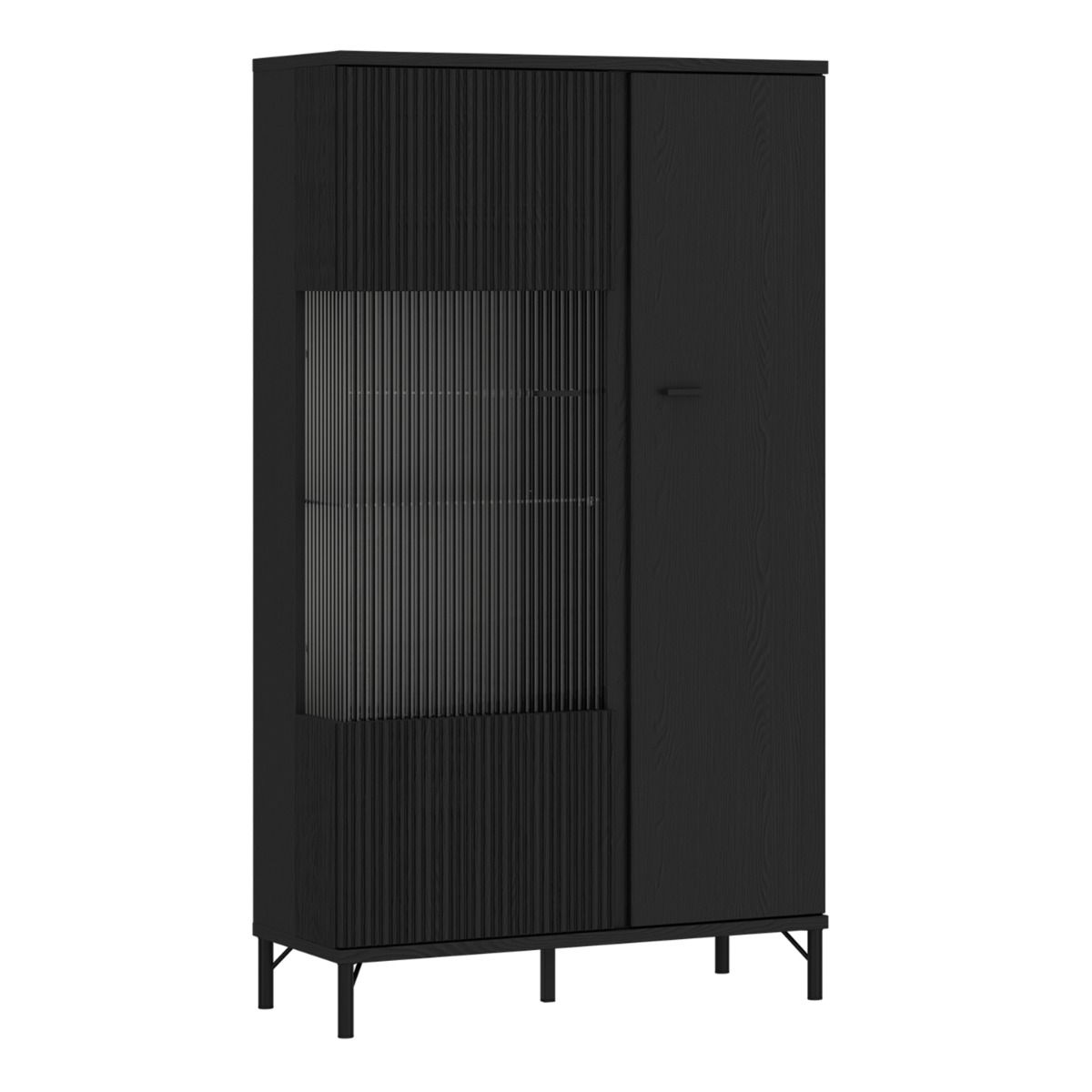 Lusaka Display Cabinet 2 Door in Black Graphite