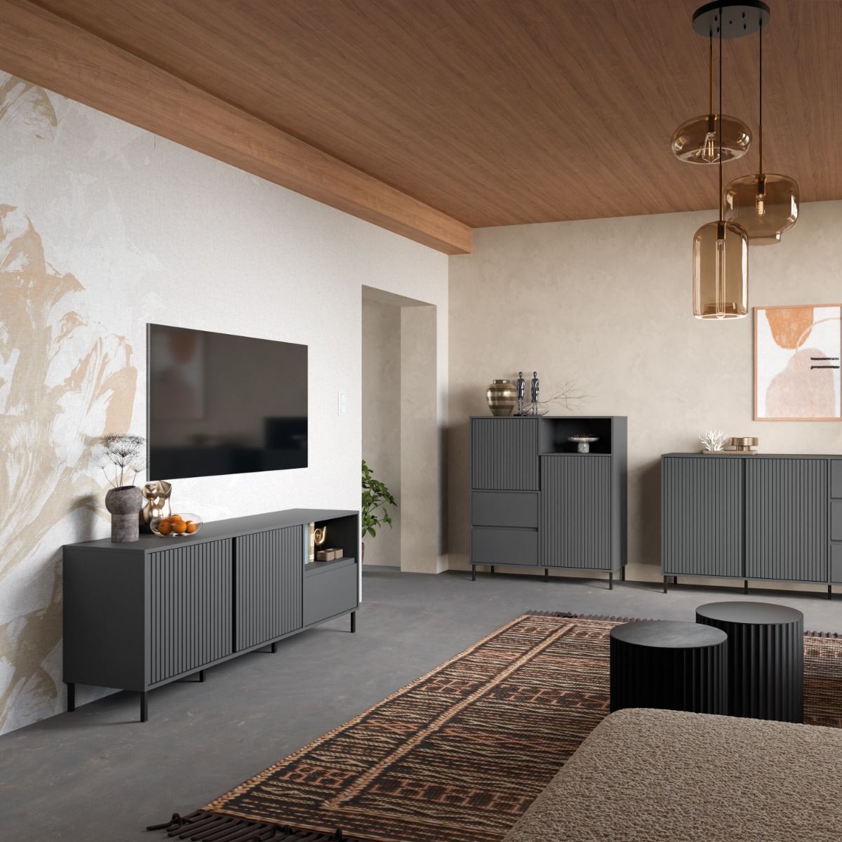 Avenale Wide TV Cabinet 2 Door 1 Drawer