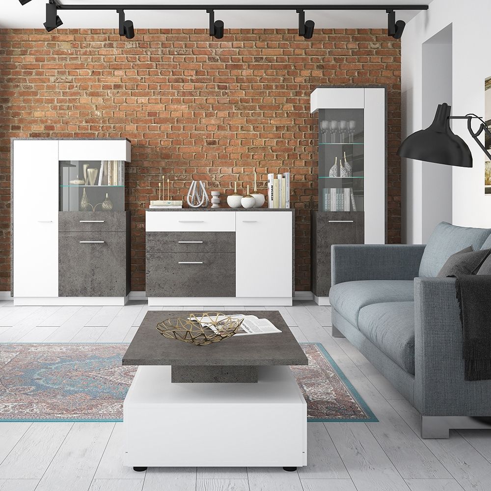 Zingaro Tall Glazed Display Cabinet Left Hand