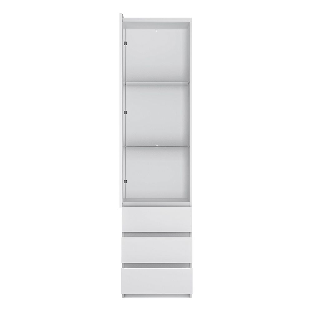 Fribo Tall 1 Door 3 Drawer Glazed Display Cabinet