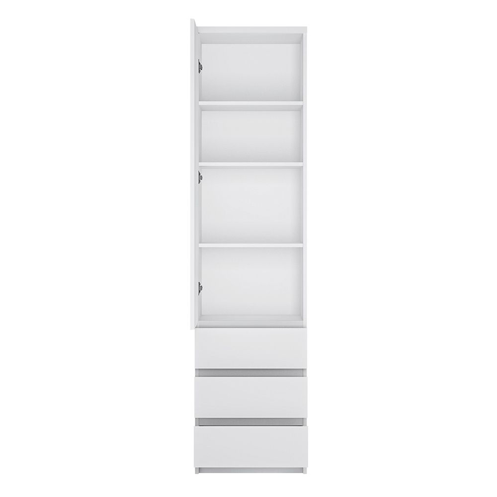 Fribo Tall 1 Door 3 Drawer Cupboard in White