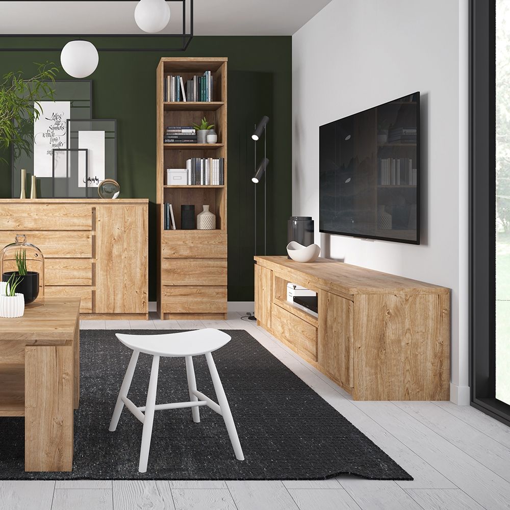 Fribo Tall Glazed Display Cabinet with 3 Drawers