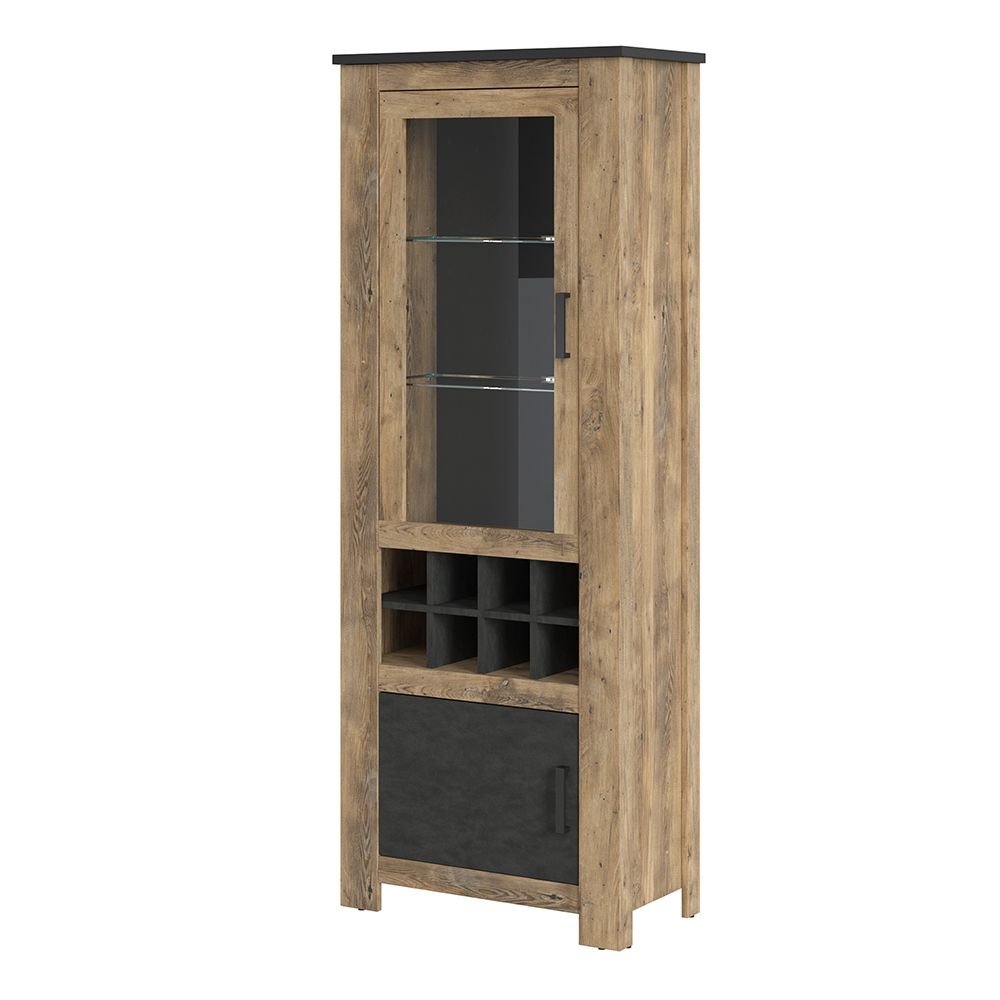 Rapallo 2 Door Display Cabinet with Wine Rack