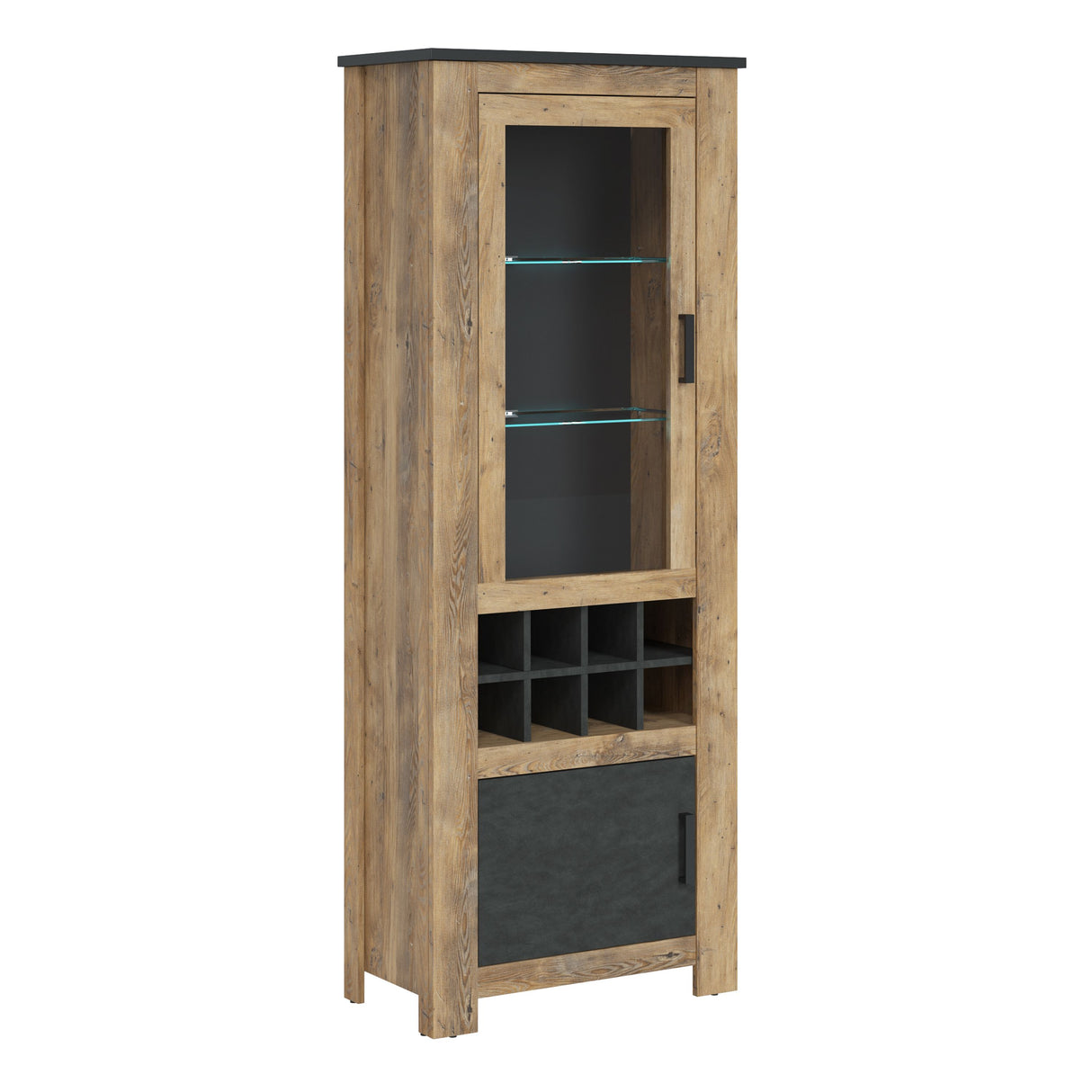 Rapallo 2 Door Display Cabinet with Wine Rack