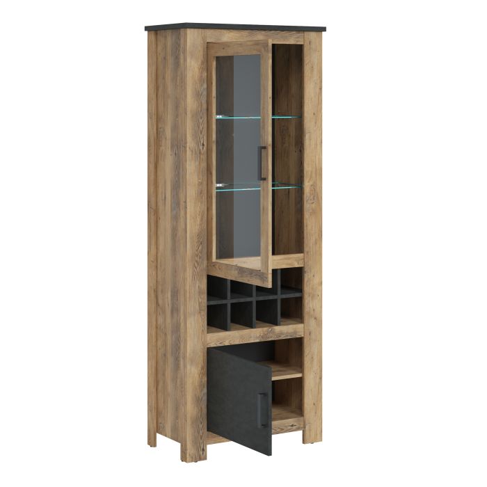 Rapallo 2 Door Display Cabinet with Wine Rack