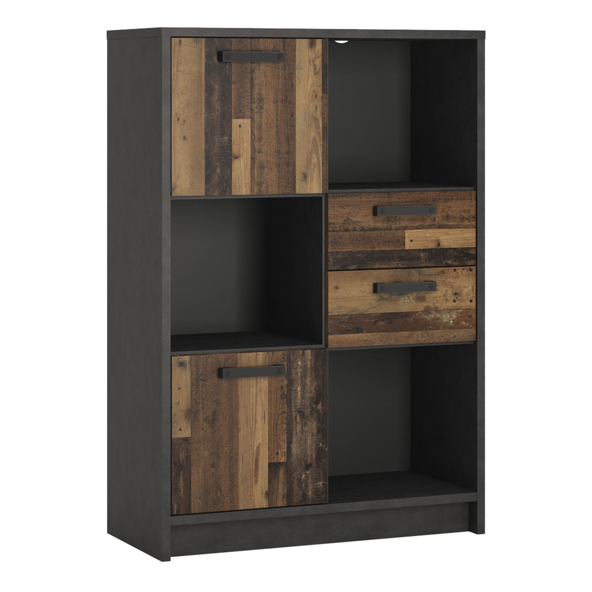 Brooklyn Low Bookcase 2 Doors and 2 Drawers
