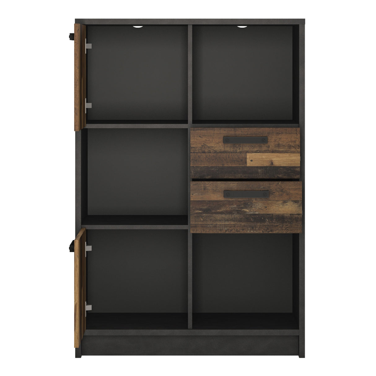 Brooklyn Low Bookcase 2 Doors and 2 Drawers