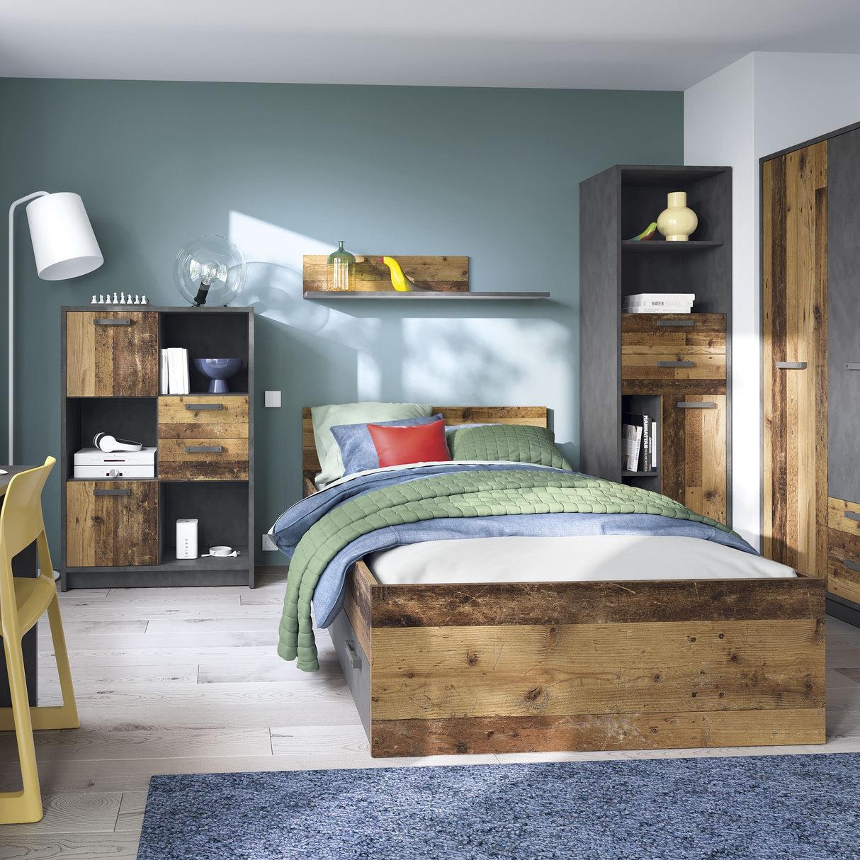 Brooklyn Underbed Drawer Walnut and Dark Grey