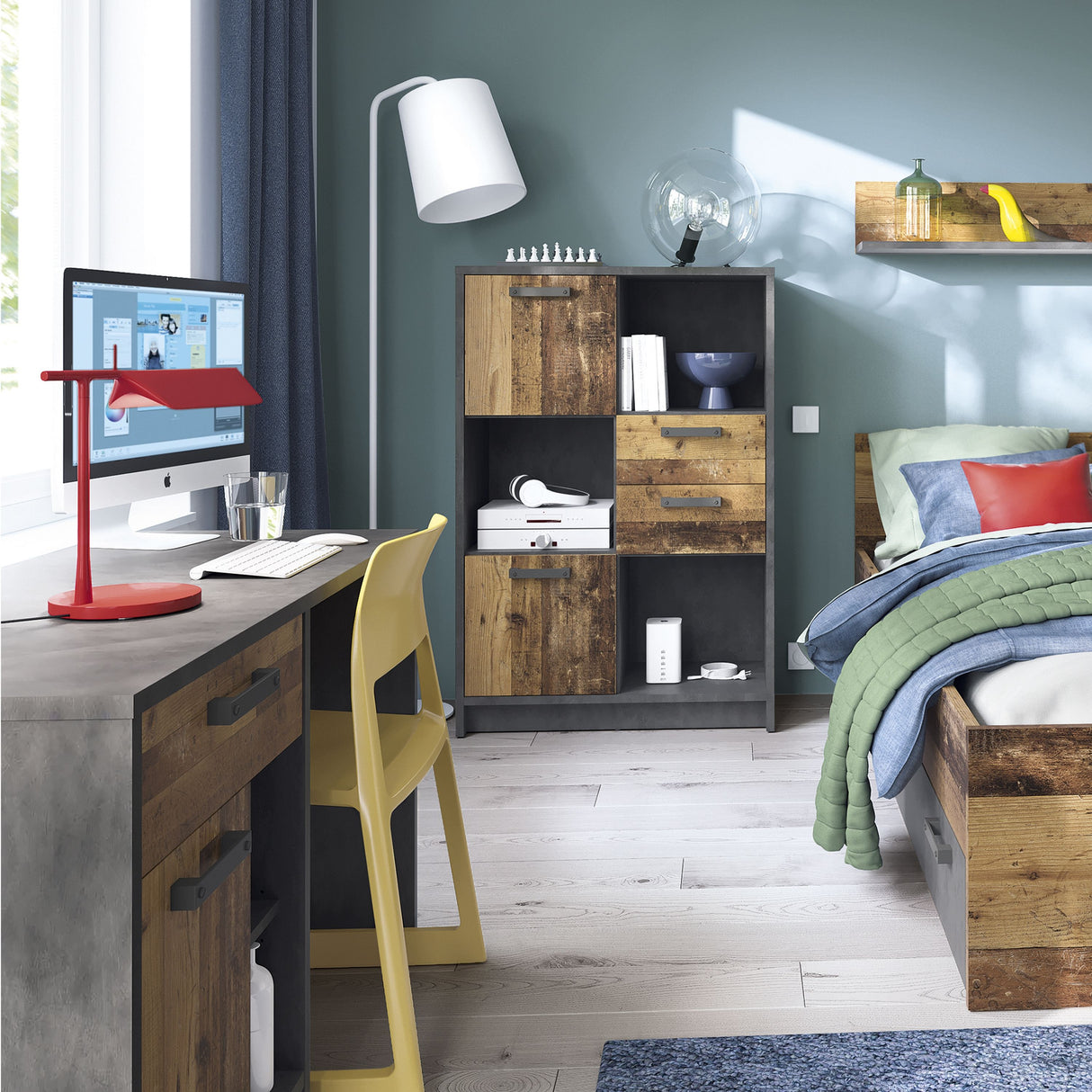 Brooklyn Single Bed 120cm in Walnut