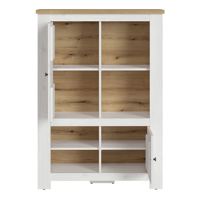 Celesto 2 Door 4 Shelves Display Cabinet with LED Lights