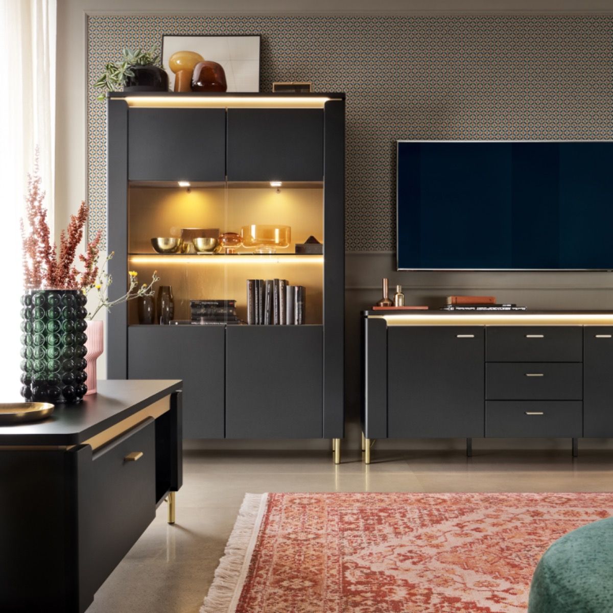 Genoa TV Cabinet 2 Door 3 Drawer 155cm Wide