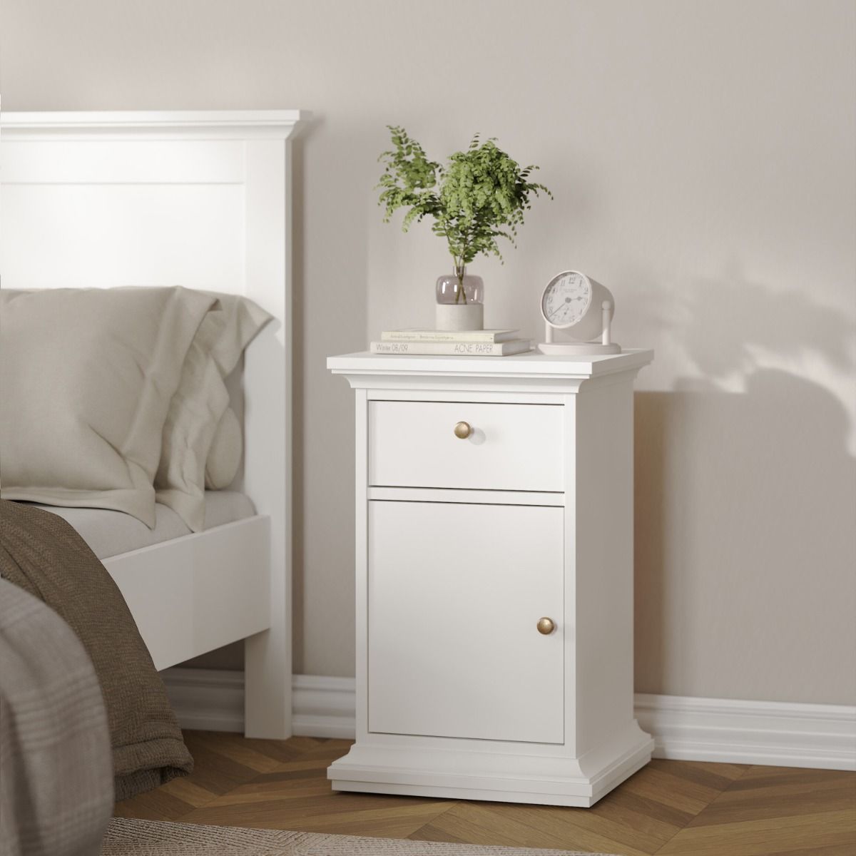 Paris Nightstand 1 Door + 1 Drawer