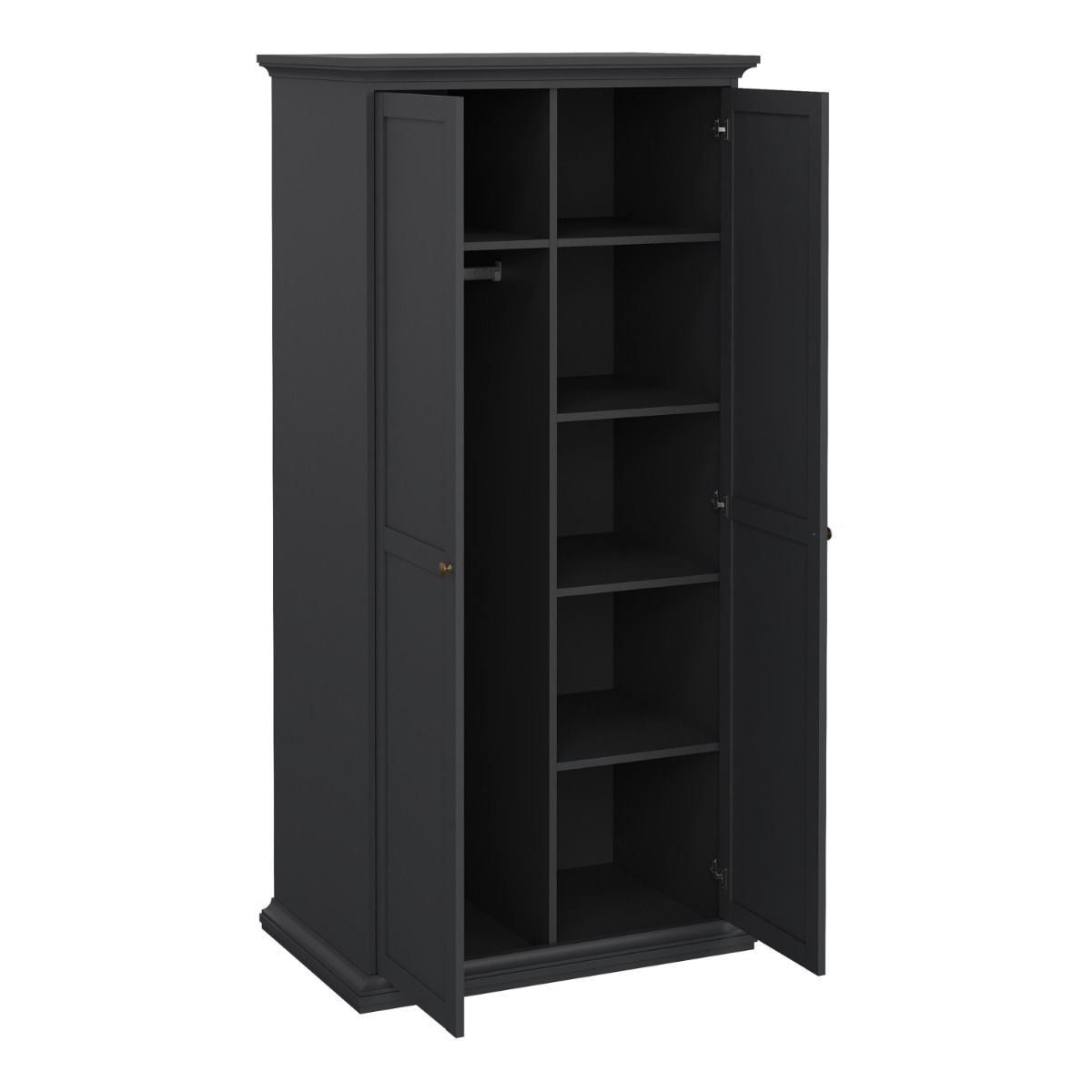 Paris Package - Bedside 2 Drawers + Chest of 4 Drawers + Wardrobe with 2 Doors White