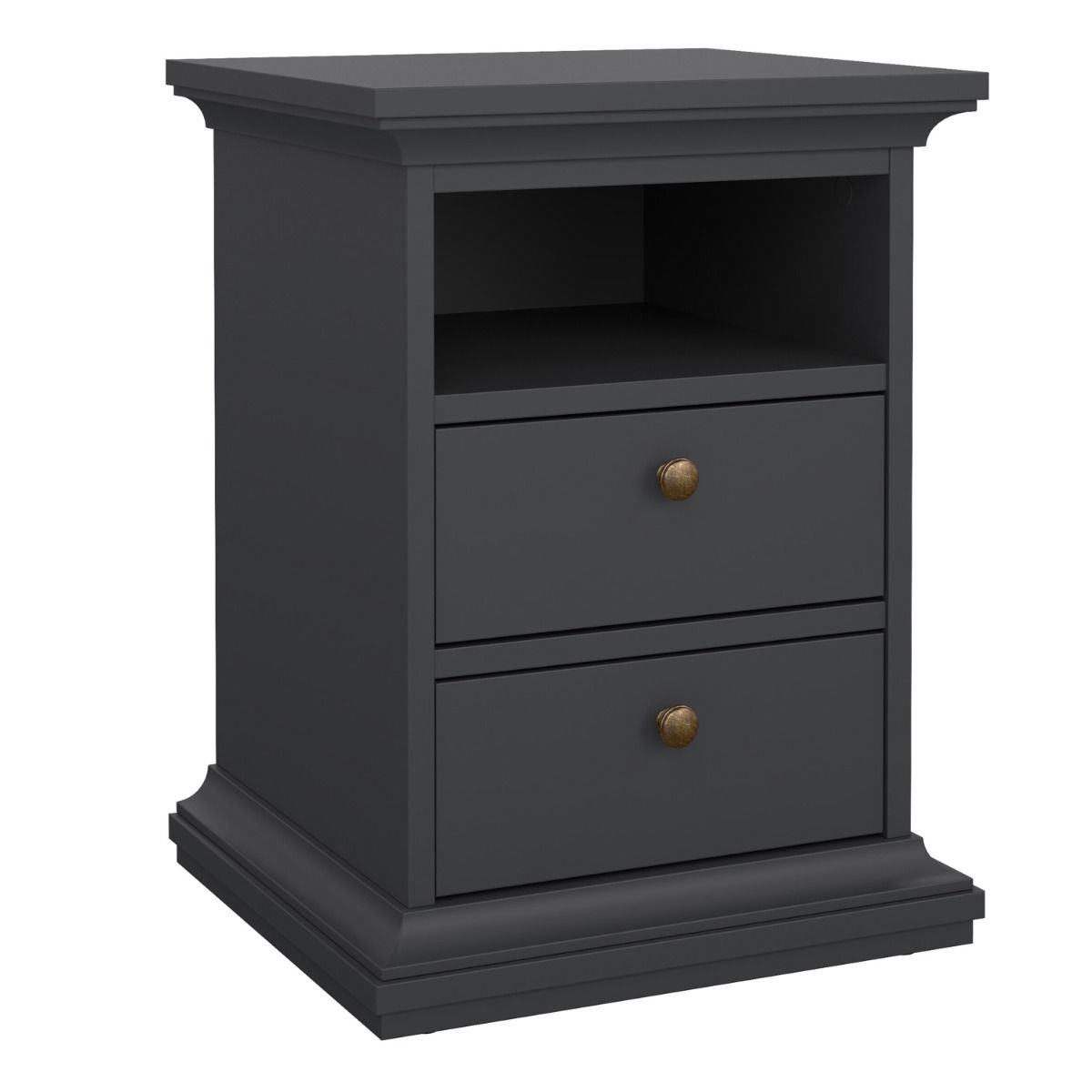 Paris Package - Bedside 2 Drawers + Chest of 4 Drawers + Wardrobe with 2 Doors White