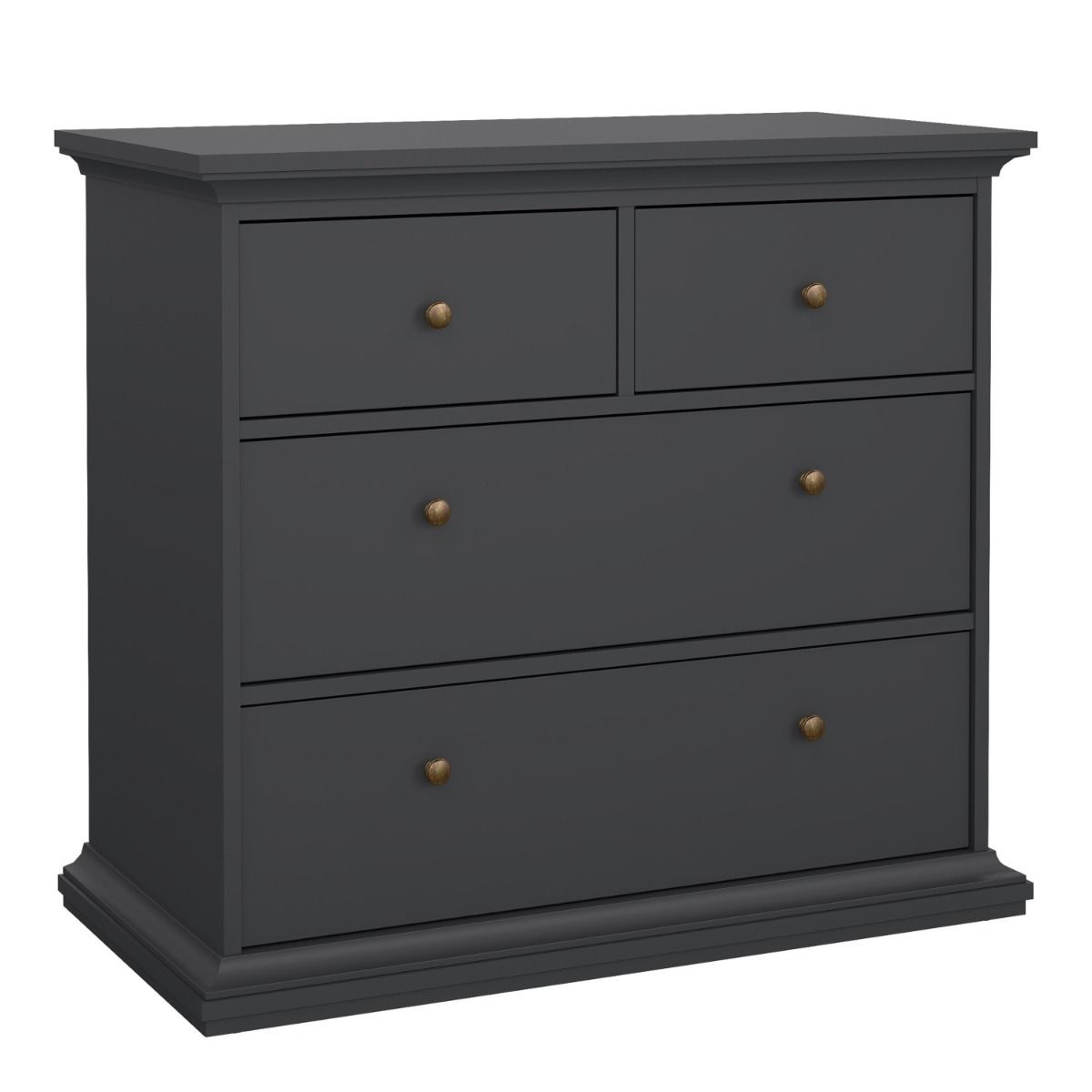 Paris Package - Bedside 2 Drawers + Chest of 4 Drawers + Wardrobe with 2 Doors White