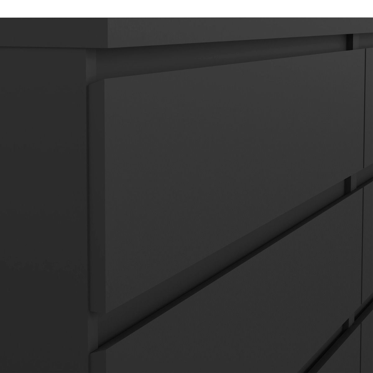 Naia Wide Chest with 6 Drawers in Black Matt
