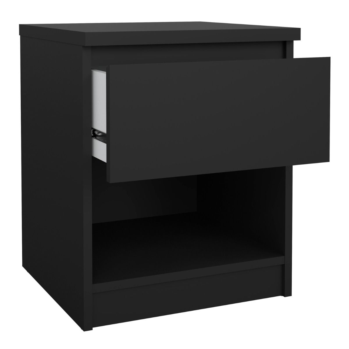 Naia Bedside with 1 Drawer 1 Shelf in Black Matt