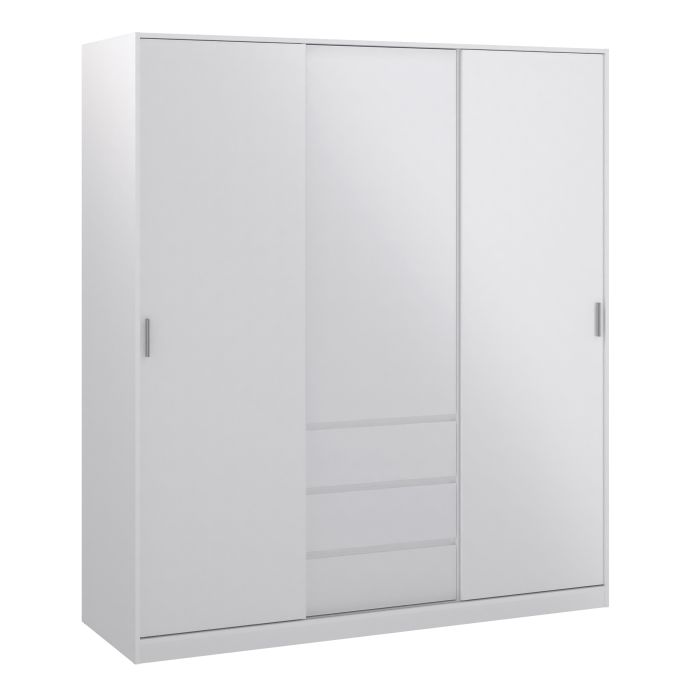 Naia Wardrobe with 2 Sliding Doors 1 Door 3 Drawers
