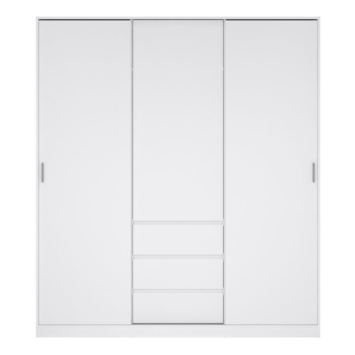 Naia Wardrobe with 2 Sliding Doors 1 Door 3 Drawers