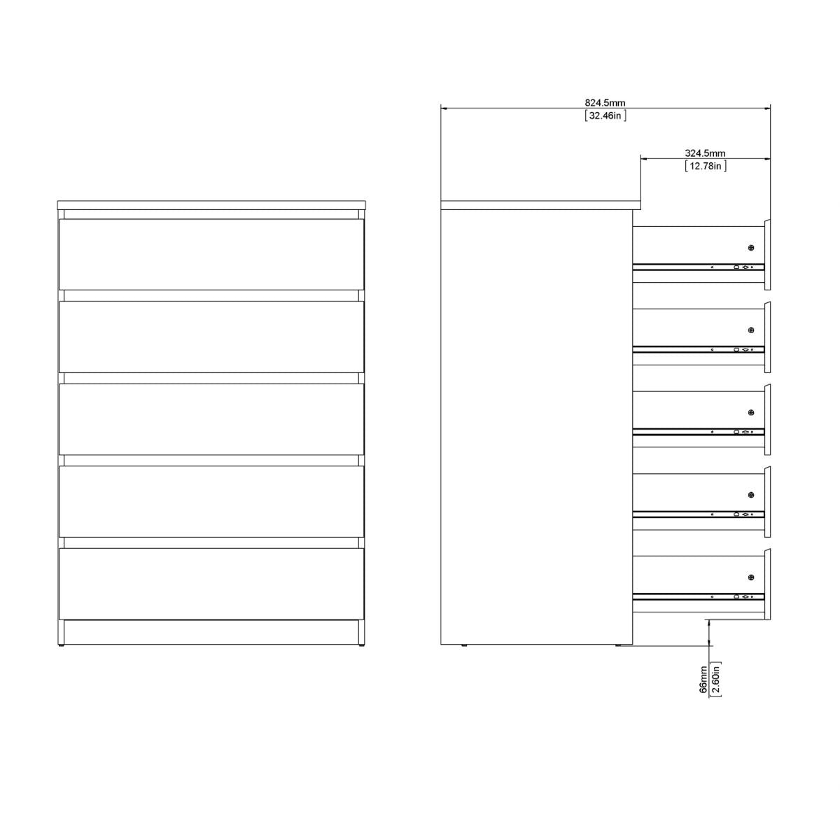 Naia Chest of 5 Drawers