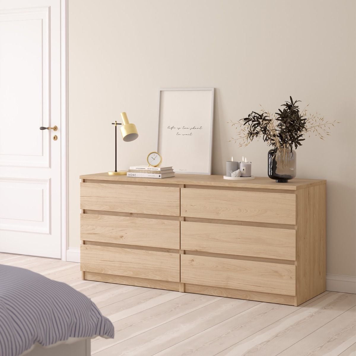 Naia Wide Chest of 6 Drawers