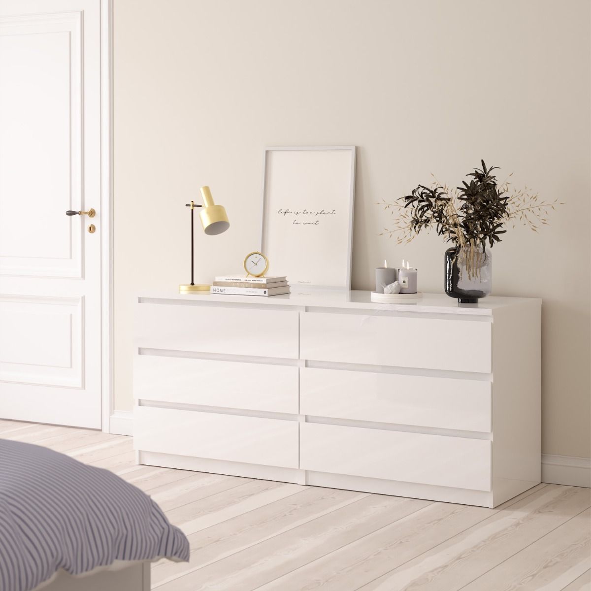 Naia Wide Chest of 6 Drawers