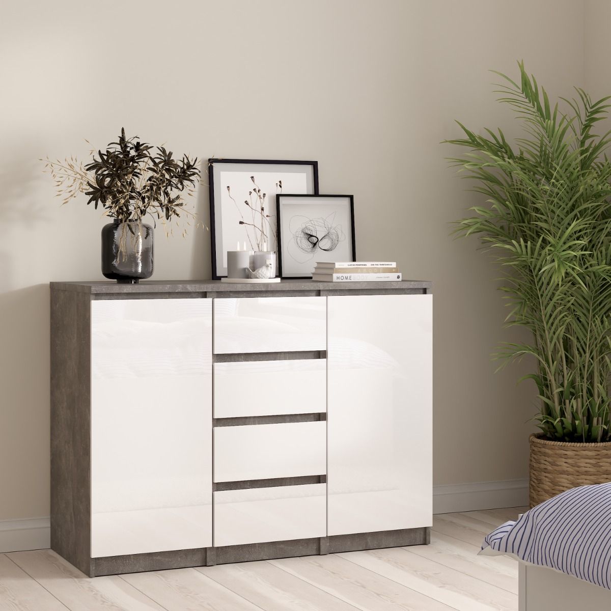 Naia Sideboard with 4 Drawers 2 Doors