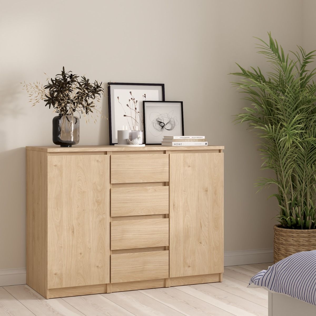 Naia Sideboard with 4 Drawers 2 Doors