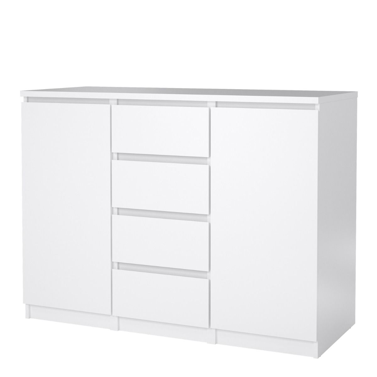Naia Sideboard with 4 Drawers 2 Doors in White High Gloss