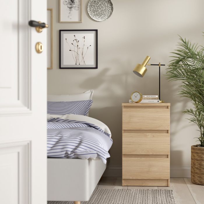 Naia Bedside Table 3 Drawers