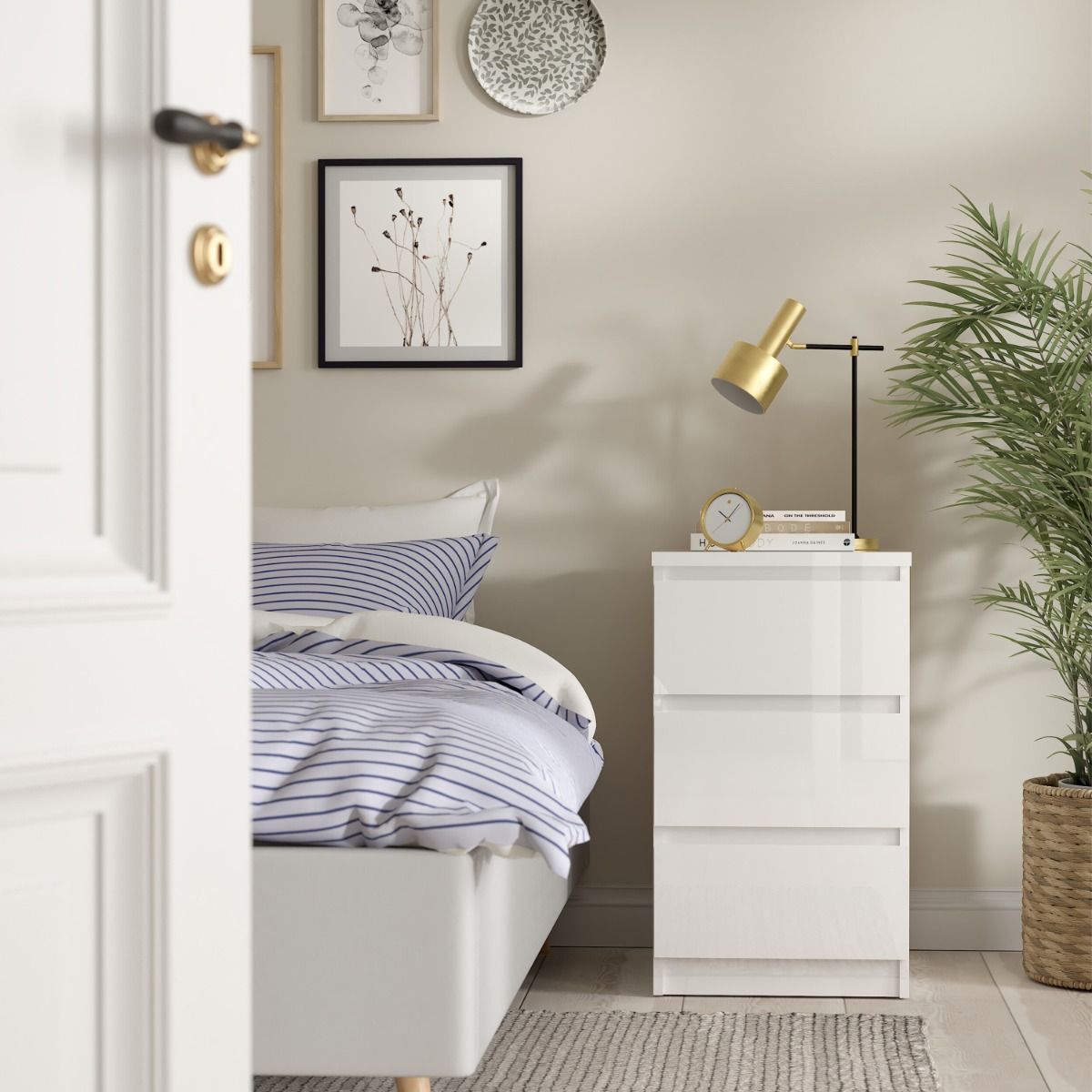 Naia Bedside Table 3 Drawers