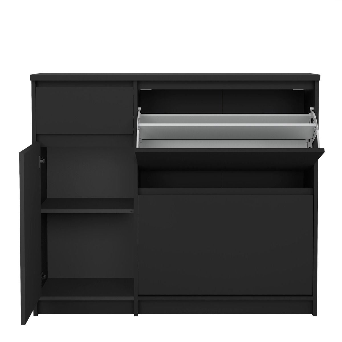 Naia Shoe Cabinet with 2 Flip Down Doors 1 Door and 1 Drawer