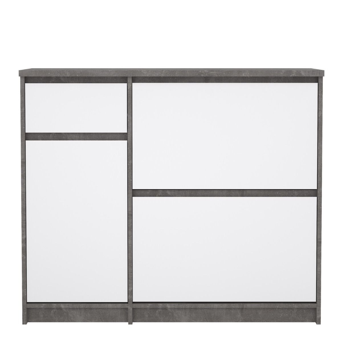 Naia Shoe Cabinet with 2 Flip Down Doors 1 Door and 1 Drawer