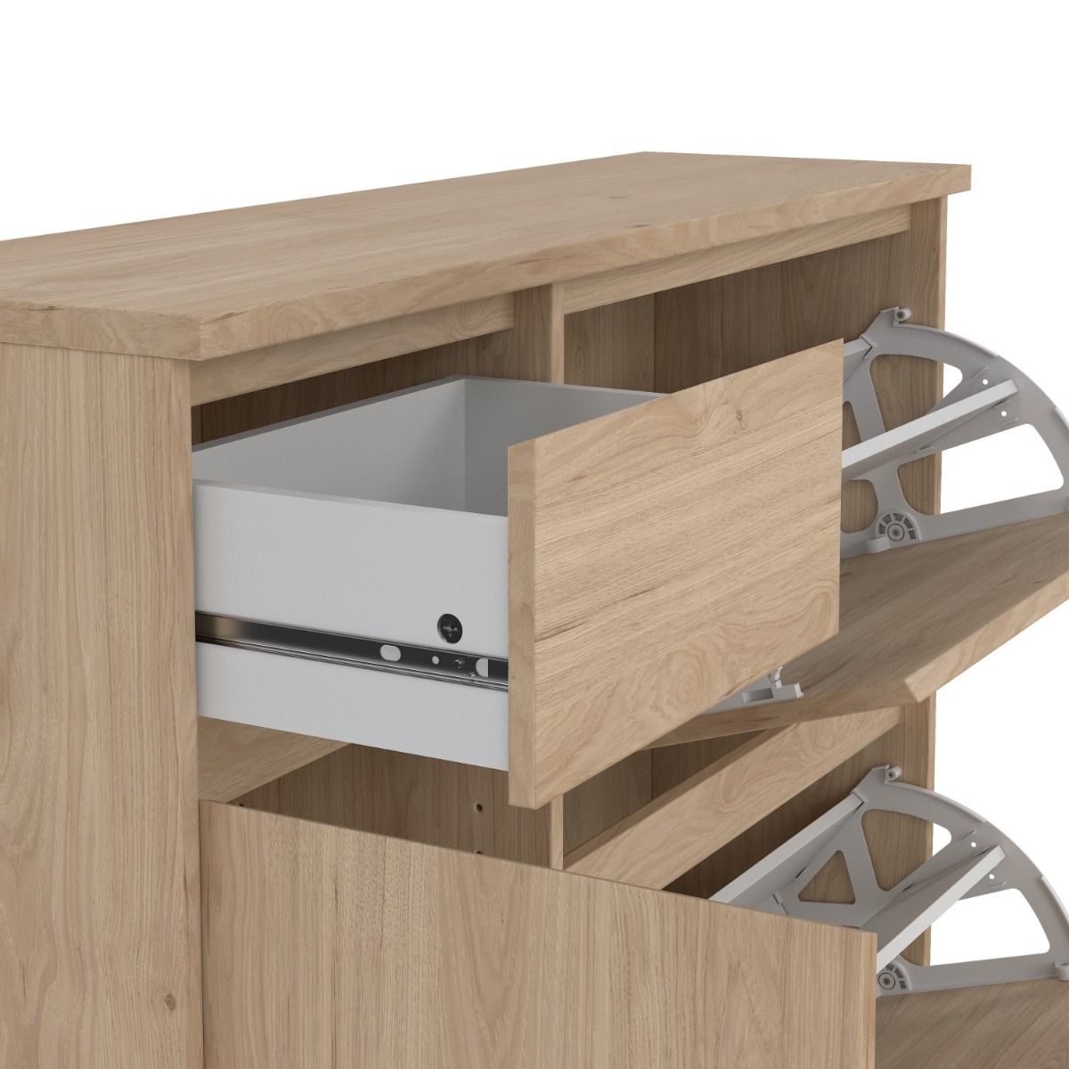 Naia Shoe Cabinet with 2 Flip Down Doors 1 Door and 1 Drawer