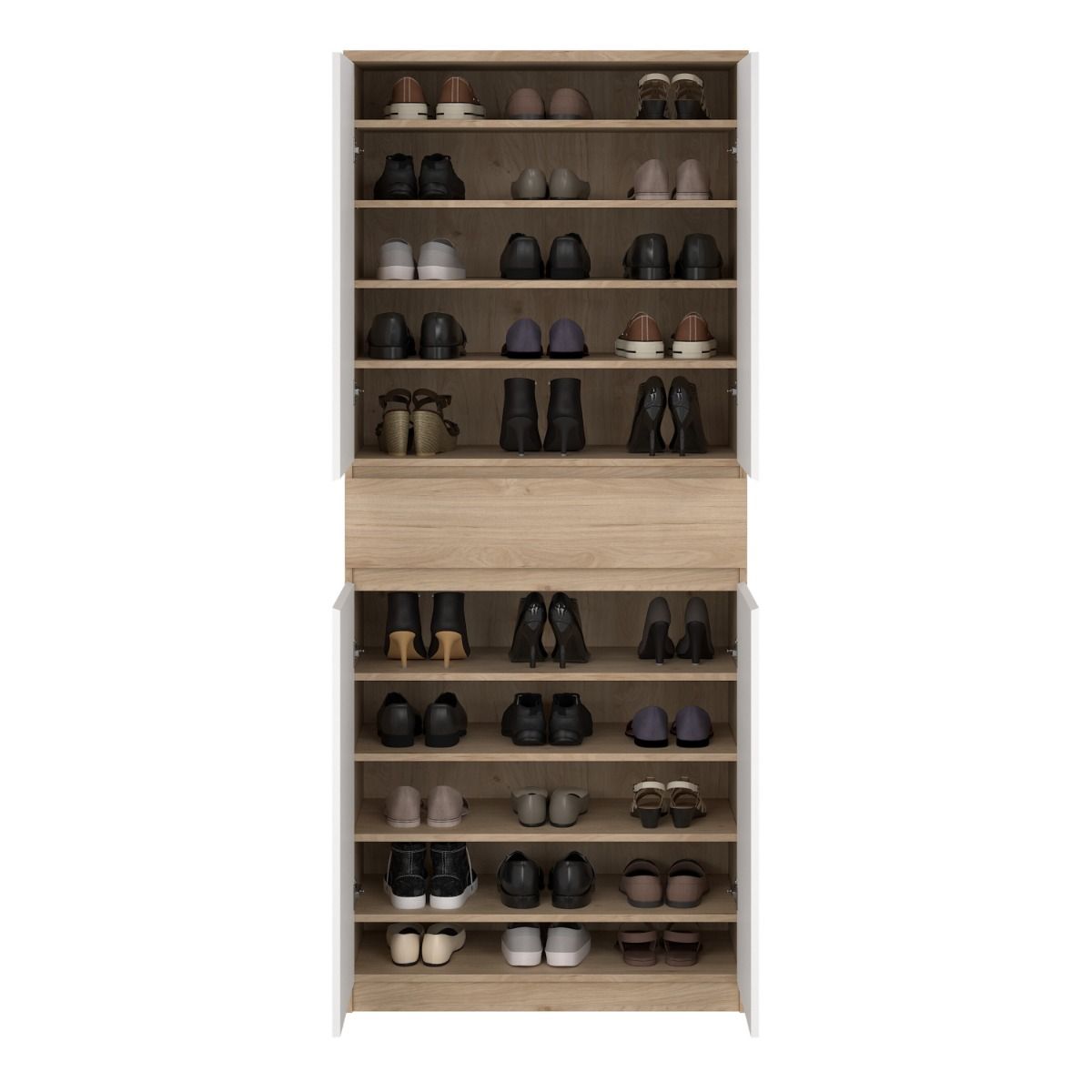 Naia Tall Shoe Cabinet with 4 Doors and 1 Drawer