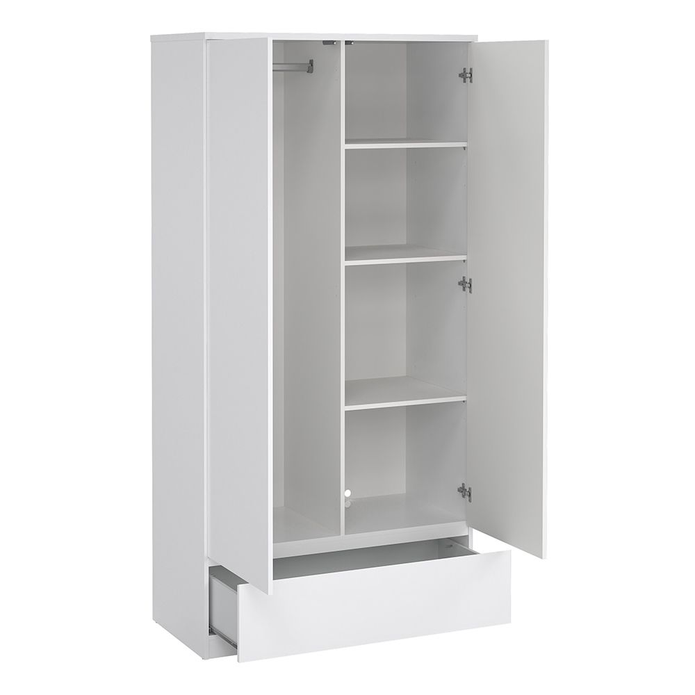 Naia 3 Piece Bedroom Package in White High Gloss