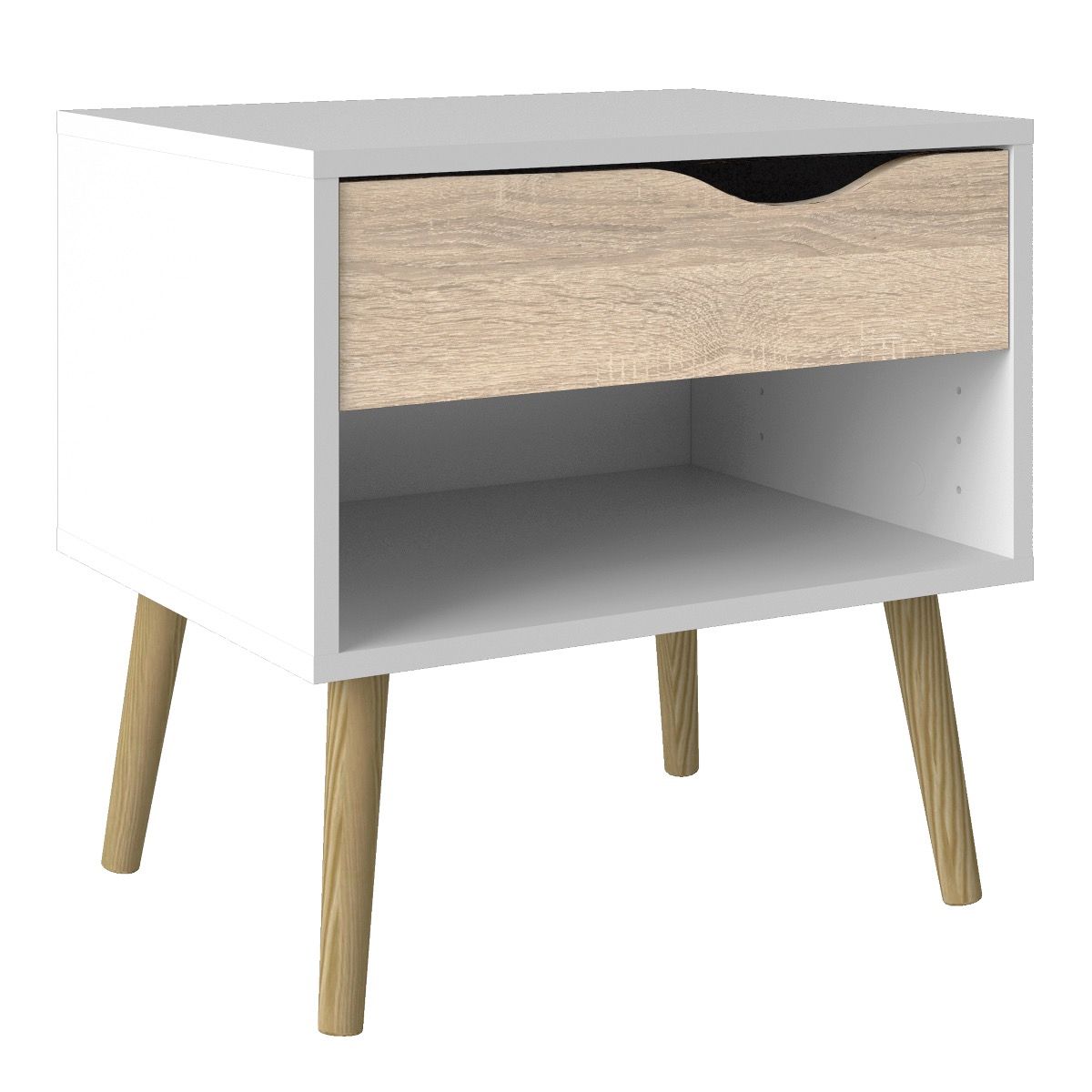 Oslo Package - Bedside 1 Drawer + Chest of 5 Drawers (2+3) + Wardrobe 2 Doors 2 Drawers