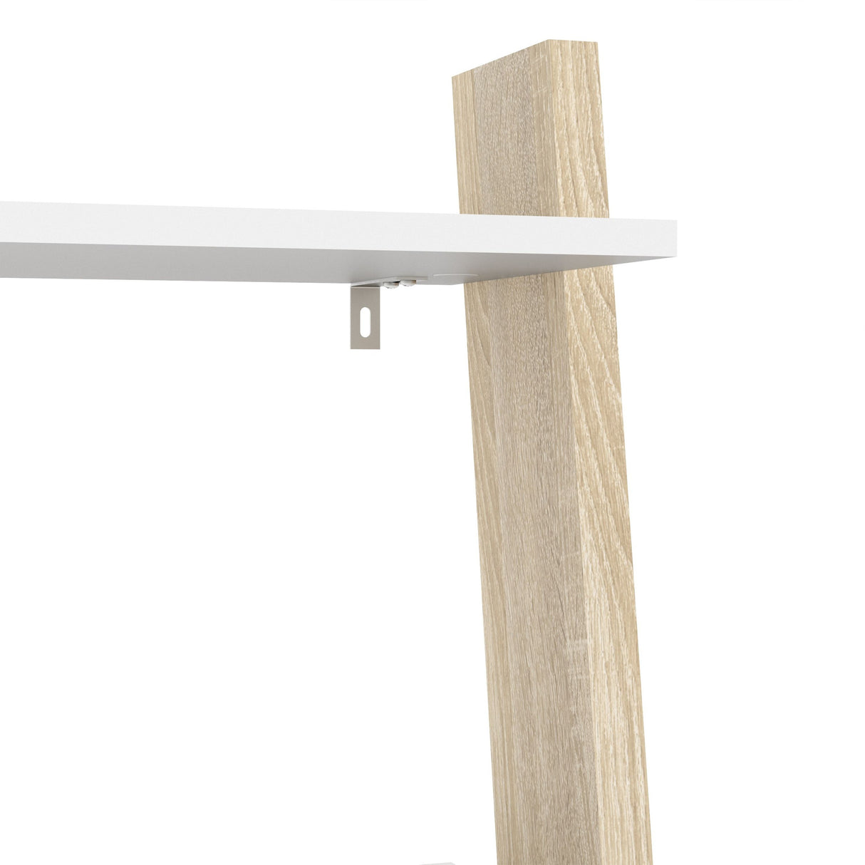 Oslo Leaning Bookcase 1 Drawer in White and Brown